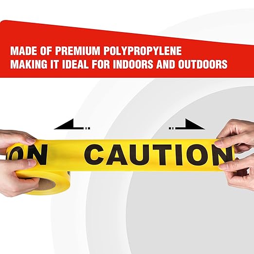 Goldblatt Caution Tape, 2 Pack Yellow Caution Tape Roll, 3 Inch x 1000 Feet - Image 4