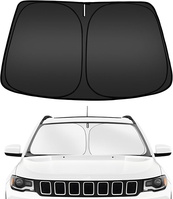 ARISMOTOR Windshield Sun Shade for Jeep Compass 2017-2024, Custom Fit Foldable by ARISMOTOR