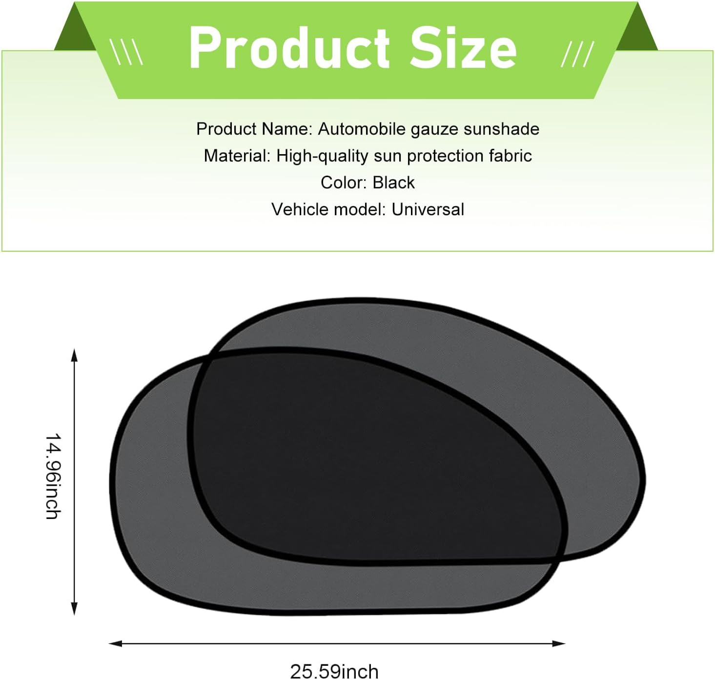 2 PCS Car Side Window Shades, Sun Blocking & Heat Insulation Sunshade for Baby, Privacy Protection Cover with Suction Cup, Foldable Cover for Driver Passenger Side Windows (Black)
