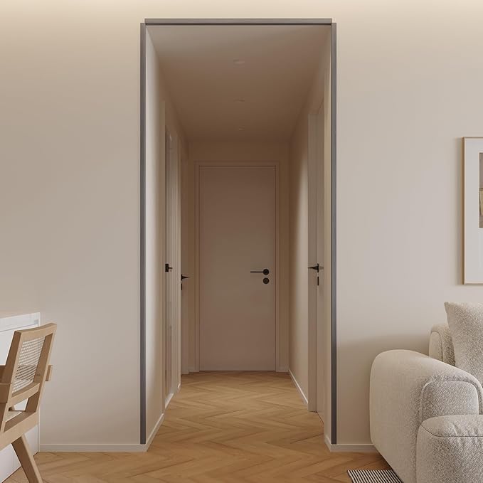 Wall Corner Protector 3PCS 45" Corner Molding Trim Grey Wood Grain Corner Trim - Image 4