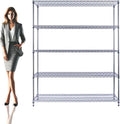 60"x18"x72" Chrome 5-Tier PREMIUM Wire Shelving NSF 4000 LBS MAX CAPACITY Heavy by UtilityBasics