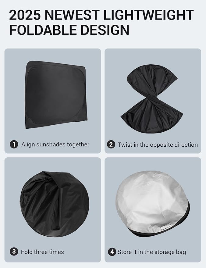 Proadsy for Mazda CX-5 2017-2024 2025 Windshield Sun Shade 4-Layer Foldable - Image 8