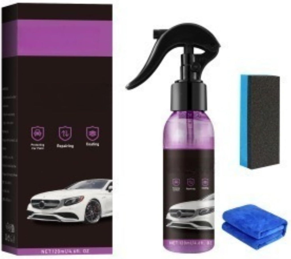 Car Adhesive Remover Spray, 120ml, Safely Remove Sticker Residue, Sap and Tar from Auto Paint, Quick, Clear-Coat Safe Cleaning Formula, Restores Gloss (Car Polish Spray - 120ML)