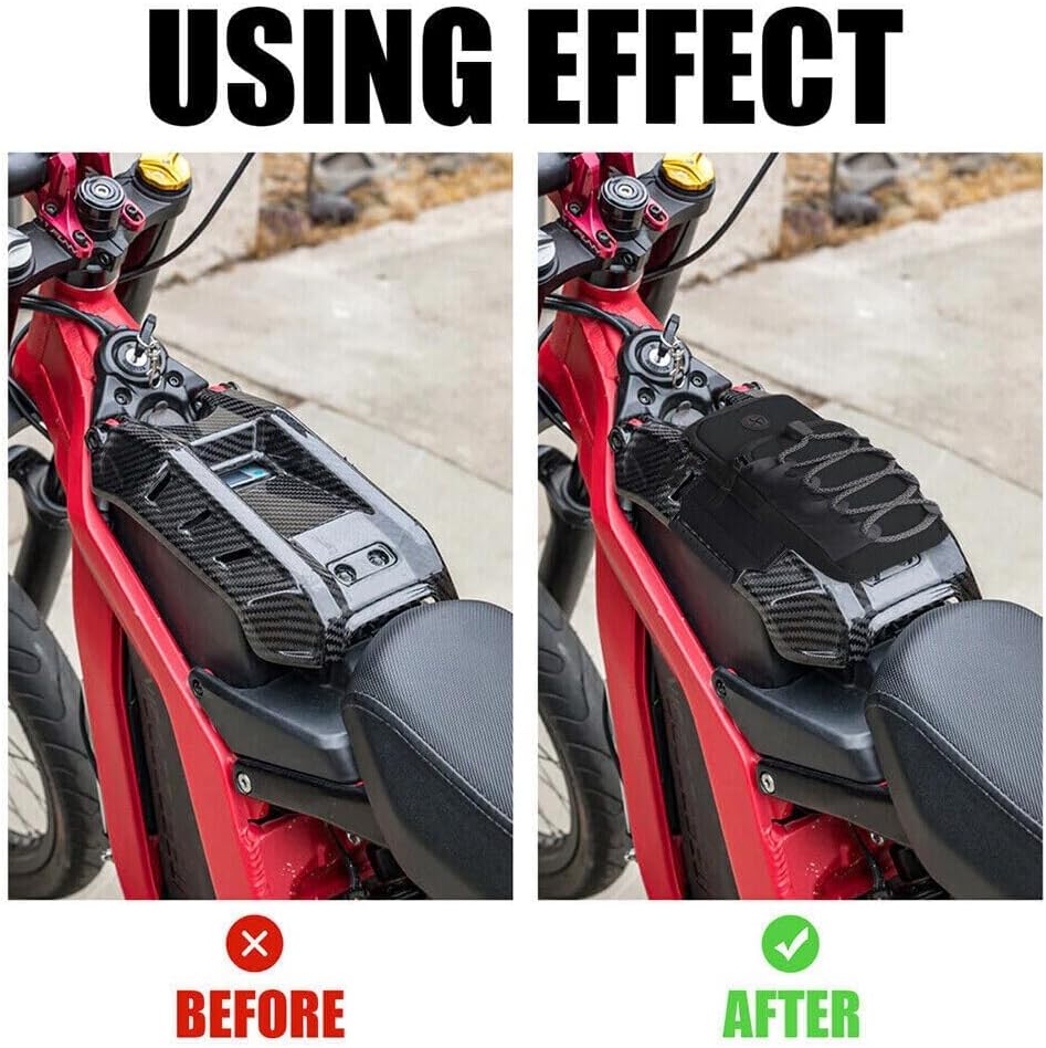Motorcycle Handlebar Storage Bag with USB Charging Port, Waterproof Pouch for Sur-ron Light Bee X Segway, Black