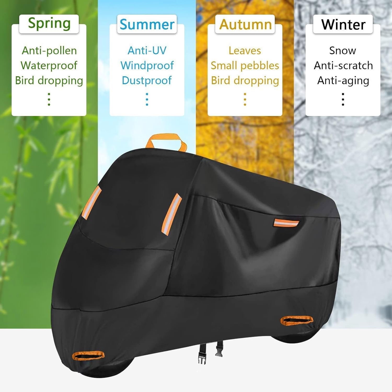 Motorcycle Cover for Honda Rebel 1100（DCT）/1100 T（DCT）/1100 S Edition（DCT）, Two Anti-theft Lockholes Motorcycle Protective Clothing Light Scooter Protective Cover Waterproof and Windproof Car Visor