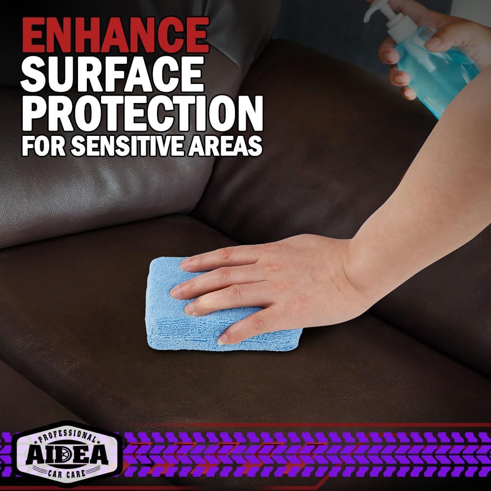 AIDEA Microfiber Applicator Pad-8 Pack, Car Wash Sponge, Blue | Microfiber Sponge and Cleaning Pads, Perfect for Effortless Wax, Sealant, Conditioner Application, Car Detailing Supplies
