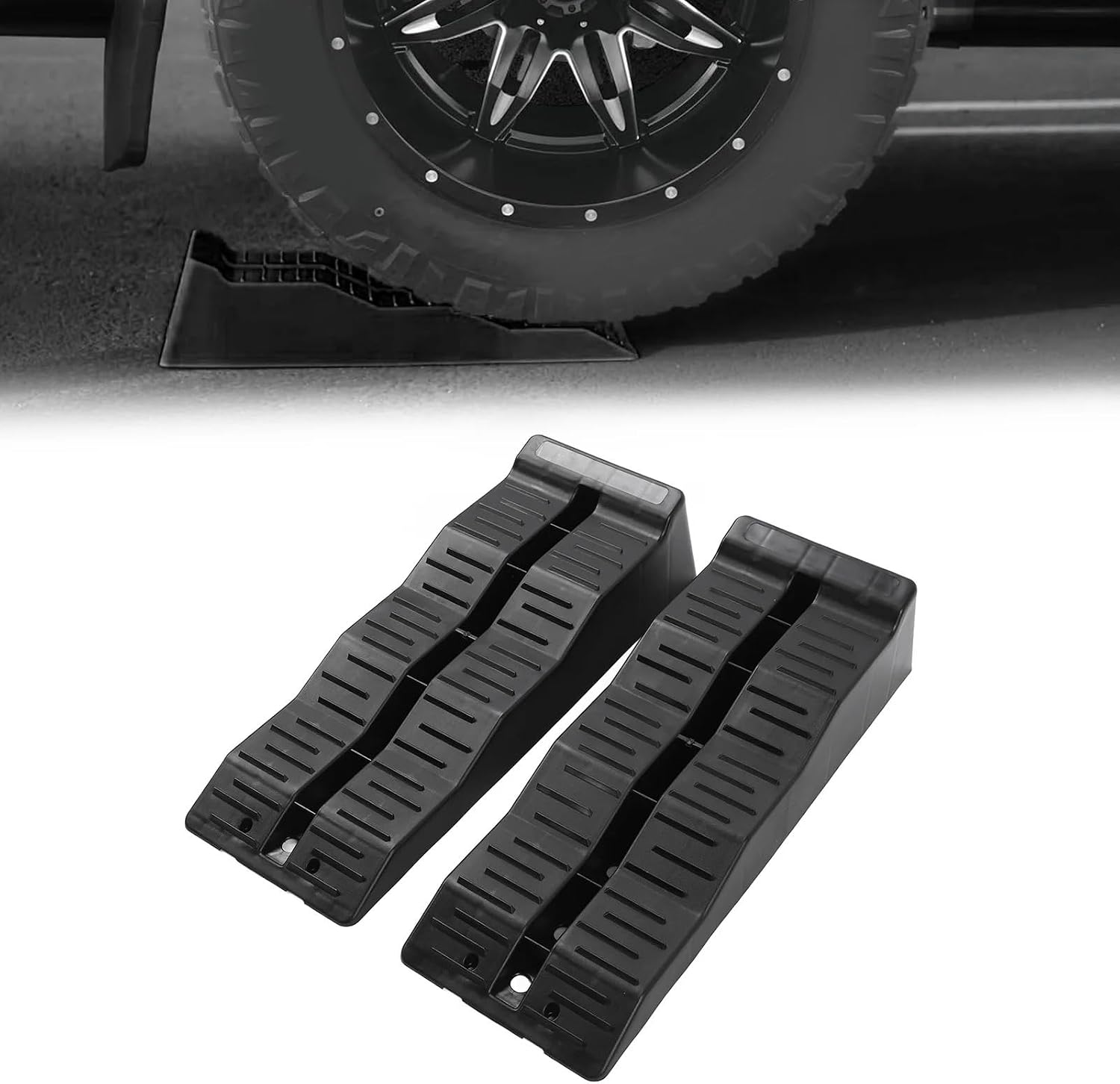 Ramps 11000LBS Load Capacity RV Leveler Wheel Chock for Travel Trailer Campers Truck RV Leveler RV Leveling Blocks