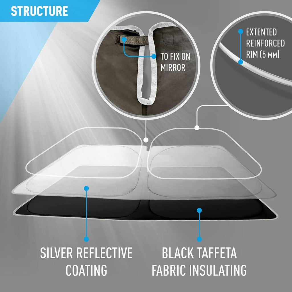 CLIM ART Windshield Sun Shade for Dodge Ram 1500 2009-2018, Custom-Fit Foldable Car Sunshade, Vehicle Sun Protector, Front Auto Windshield Cover, Car Accessories - WS4014