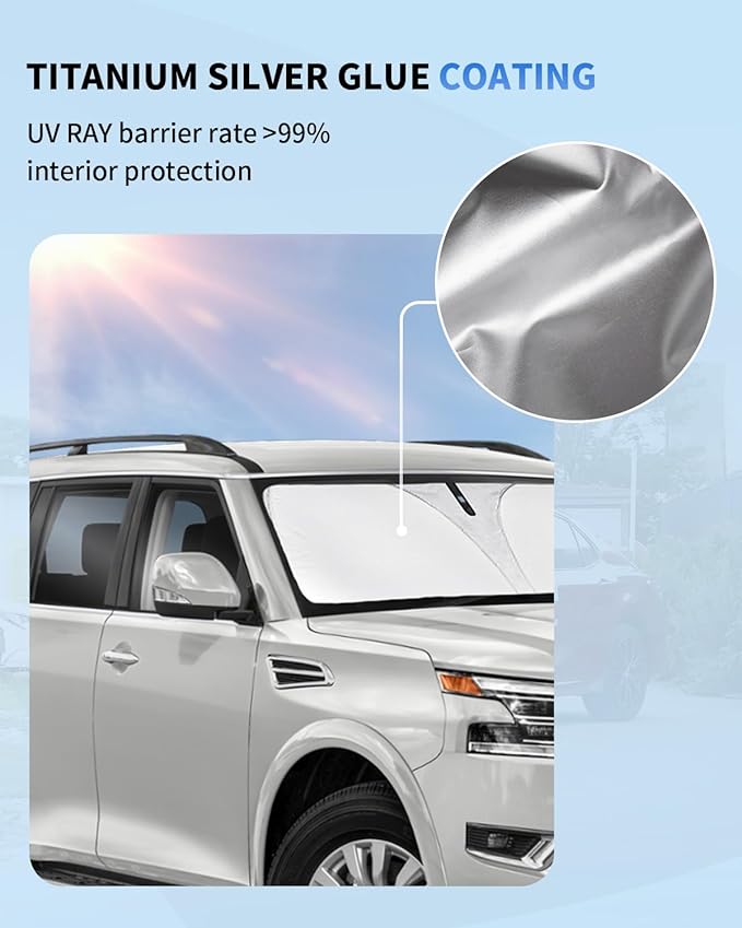 for Armada Windshield Sun Shade Custom Fit - Image 3