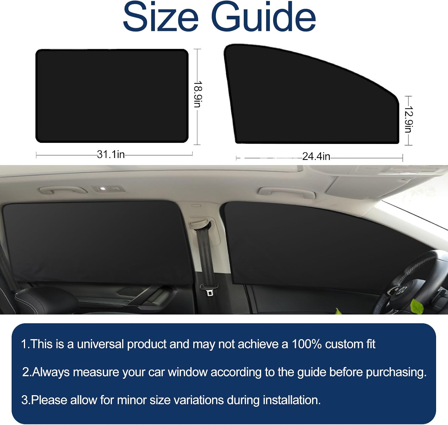 Car Window Shades, 4 Pcs Car Window Privacy Covers, Magnetic Side Windows Sun Shade Keeps Cooler for Breastfeeding, Taking a nap, Changing Clothes, Camping and Daily Use