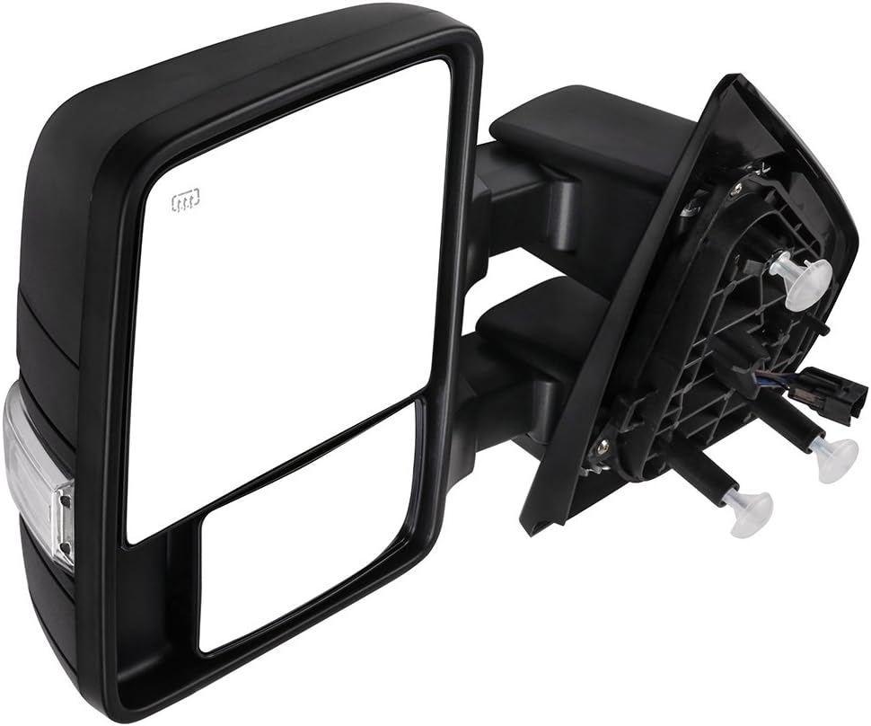 A Pair Heated Towing Mirrors Fits 2004-2014 for Ford for F-150 Pickup Truck, Power Adjusted View Mirror with Turn Signal Indicator & Puddle Light