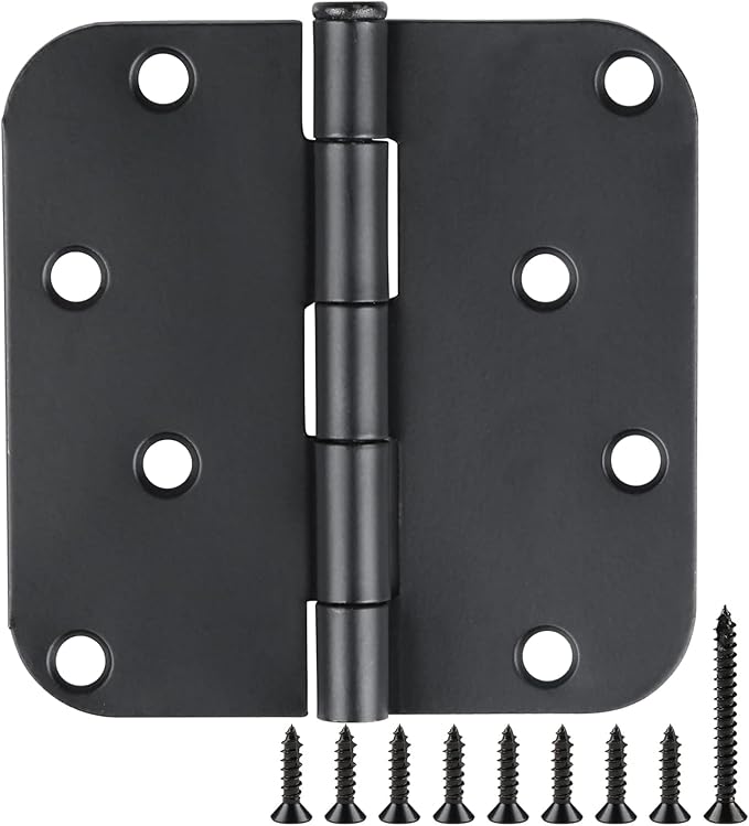 4 in x 4" Black Door Hinges 12 Pack Matte Black Door Hinges 4 Inch Exterior by TDCHINGES