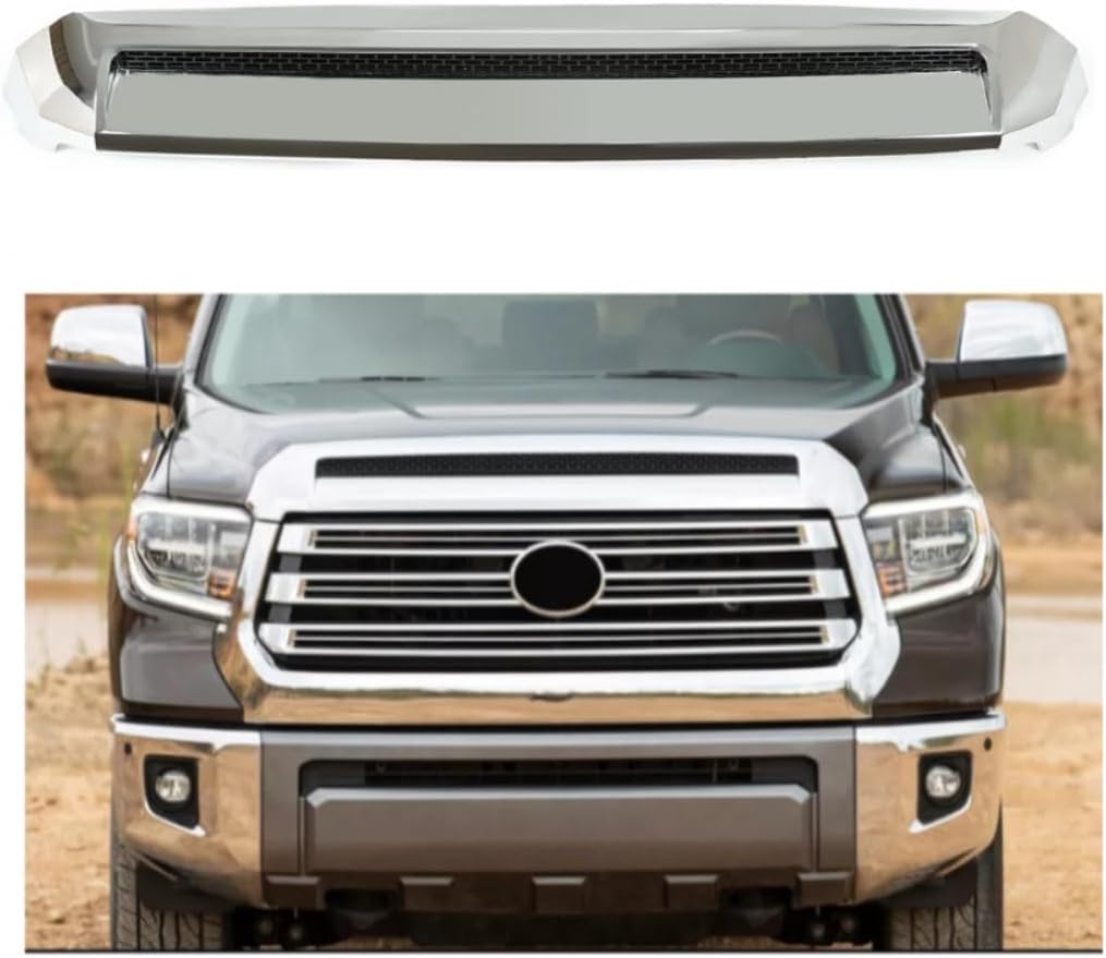 Hood Scoop Molding Compatible With Toyota Tundra 2014-2021 Grill Upper Molding Hood Molding Front Upper Hood Bulge Molding (Chrome)