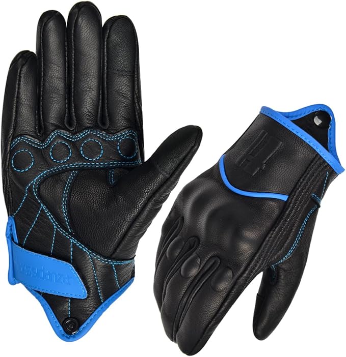 Harssidanzar Women's Motorcycle Gloves, Leather Motorcycle Gloves, Motorbike - Image 5