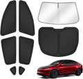 T TGBROS Window Shades for Tesla Model Y Juniper 2025 2026 Windshield Side Rear Window Full Set Blackout Privacy Sunshades for Model Y Accessories Foldable Black Out Window Cover 8PCS