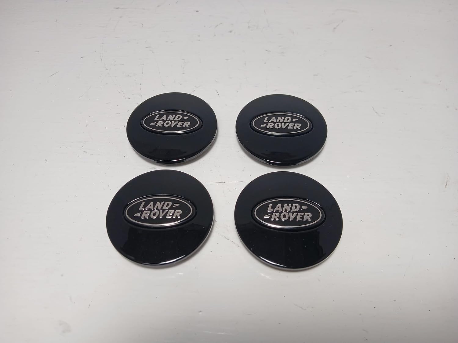 LR Full Black Rim Wheel Center Cap Set x4 Range Freelander Discovery L008 LR001156 AFT