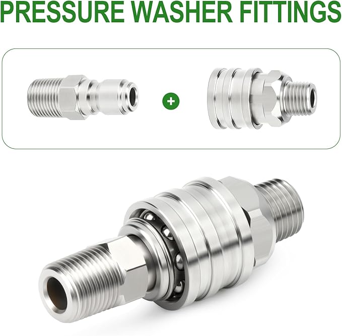 TAISHER 12PCS 304 Stainless Steel Pressure Washer Adapter Kit, Quick Connect - Image 5