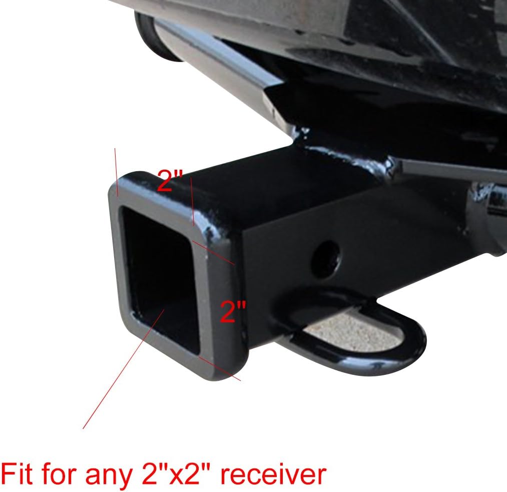 CZC AUTO Trailer Hitch Cover, 2 inch Tow Receiver Tube Plug Cap, 2" Black Hitch Ball Insert Compatible for Toyota Mercedes Mopar Audi F150 Ford GMC Truck Chevy Jeep Lexus 4runner (2"X2" 1Pack, Black)