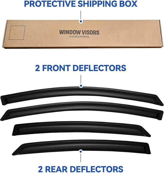 Window Visors Rain Guards for 2013 2014 2015 2016 2017 2018 2019 2020 Ford - Image 5