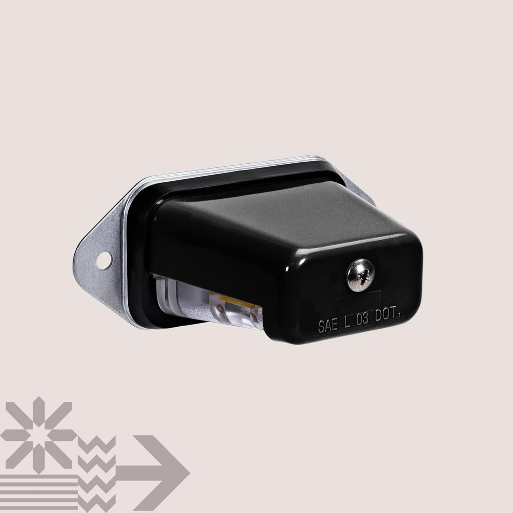 TRUE MODS Black LED License Plate Light for Boat Trailer [Surface Mount] [DOT FMVSS 108] [SAE L] [Waterproof] [12V DC] Universal Submersible Tag Lamp for Auto Work Utility Flat Bed Box Semi Truck RV