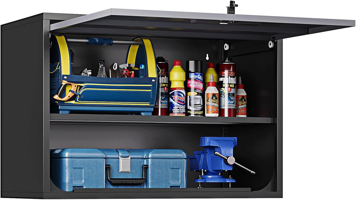 Metal Wall Cabinet for Garage Floating Garage Storage Wall Mount Shop Cabinet