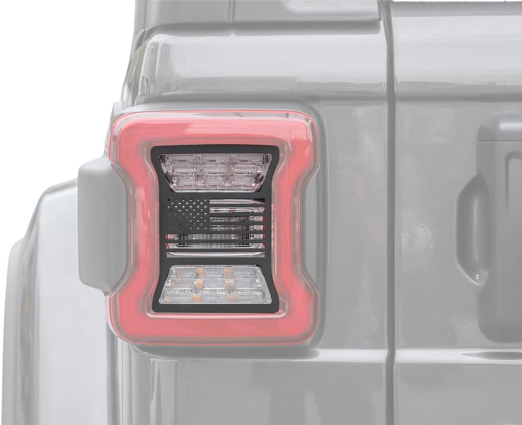 Tail Light Cover Taillight Guard Decoration Trim for Jeep Wrangler JL JLU Unlimited 2018 2019 2020 2021 2022 2023 2024 2025 2026 Tail Lamp Protector Exterior Accessories, 2Pcs USA Flag