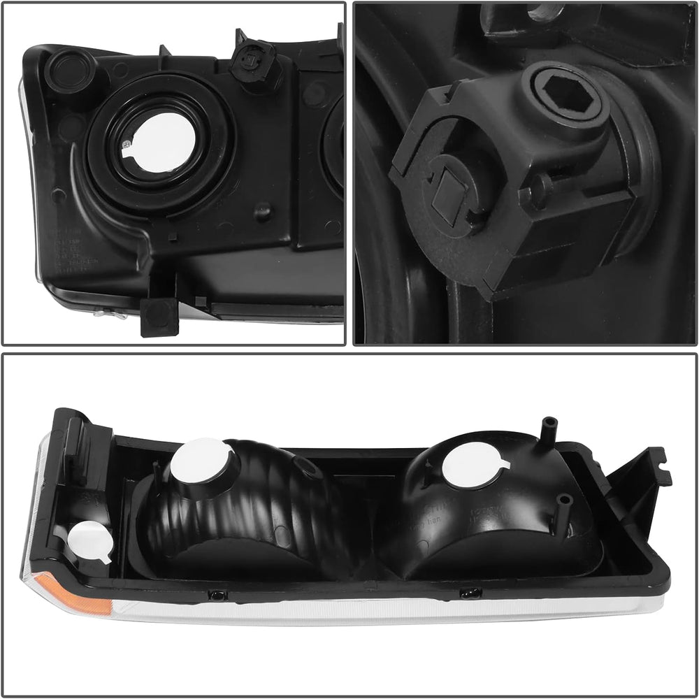 DNA MOTORING Pair Headlight Assembly Compatible with 2003-2006 Chevy Silverad...