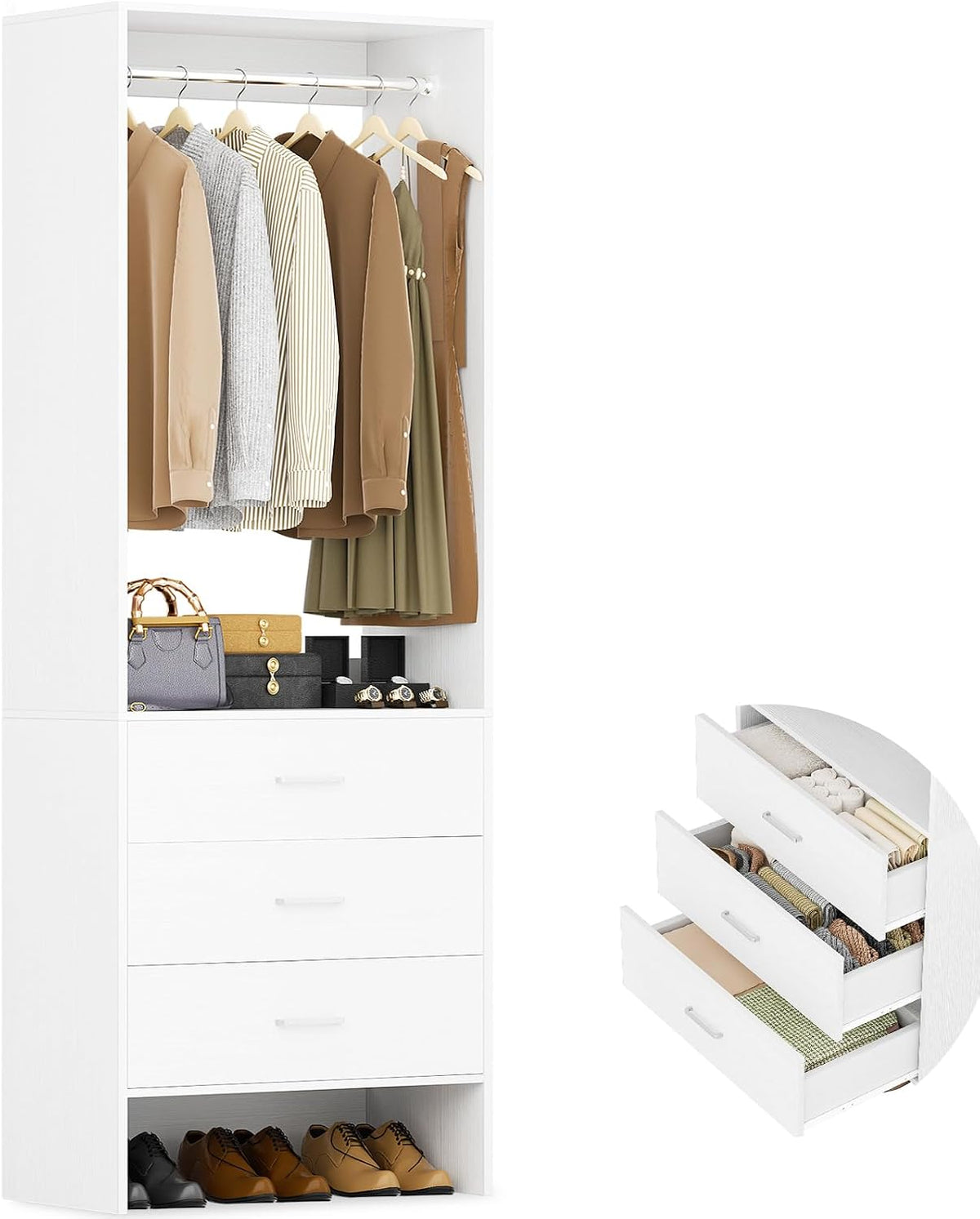 aheaplus 1.8ft closet system with drawers, 21.5’’ closet, main product view