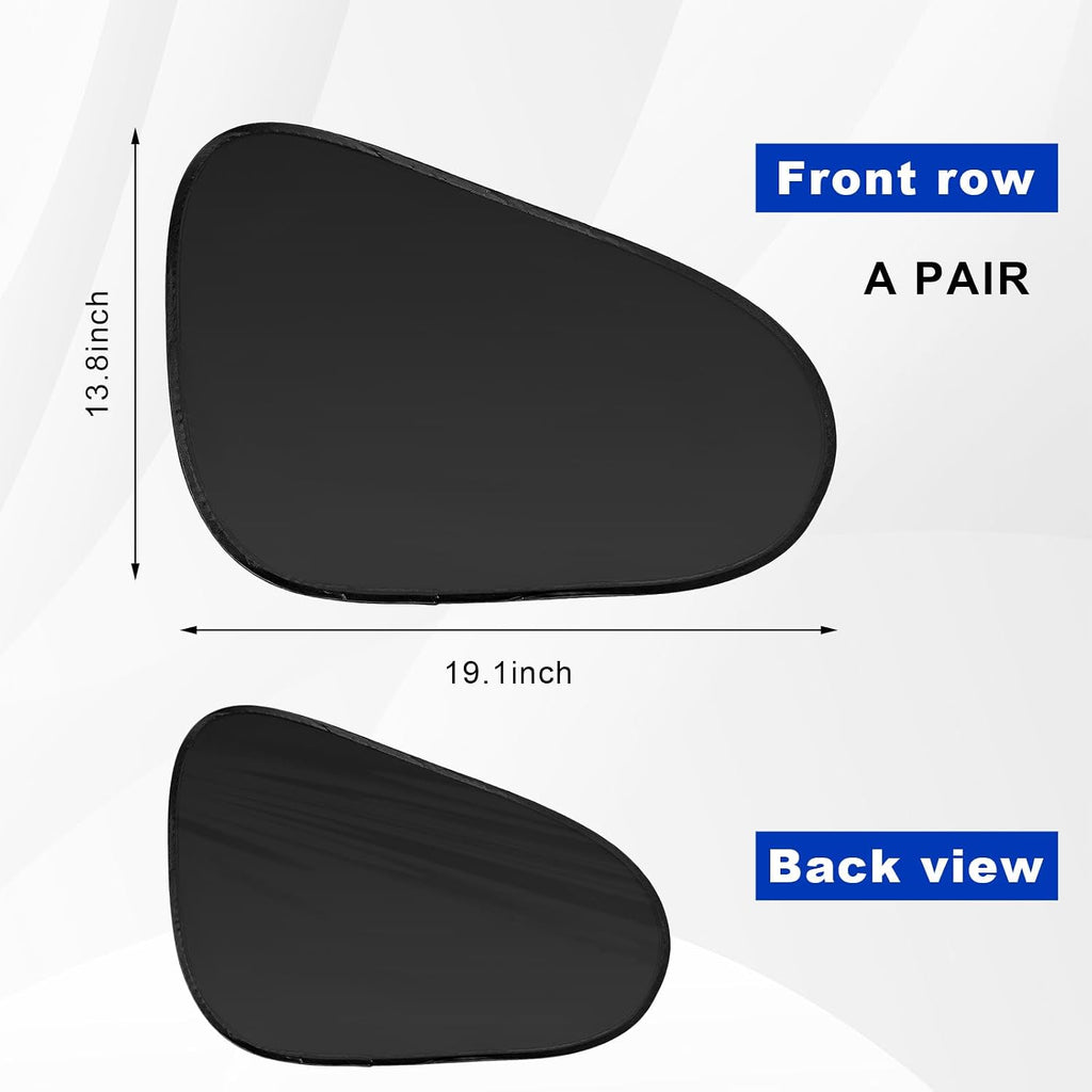 2 PCS Car Side Window Sun Shade, Static Cling Privacy Curtain Front Window Sunshades, Reusable UV Rays Protection Universal Sun Shade Blocker Fits for Most Vehicles