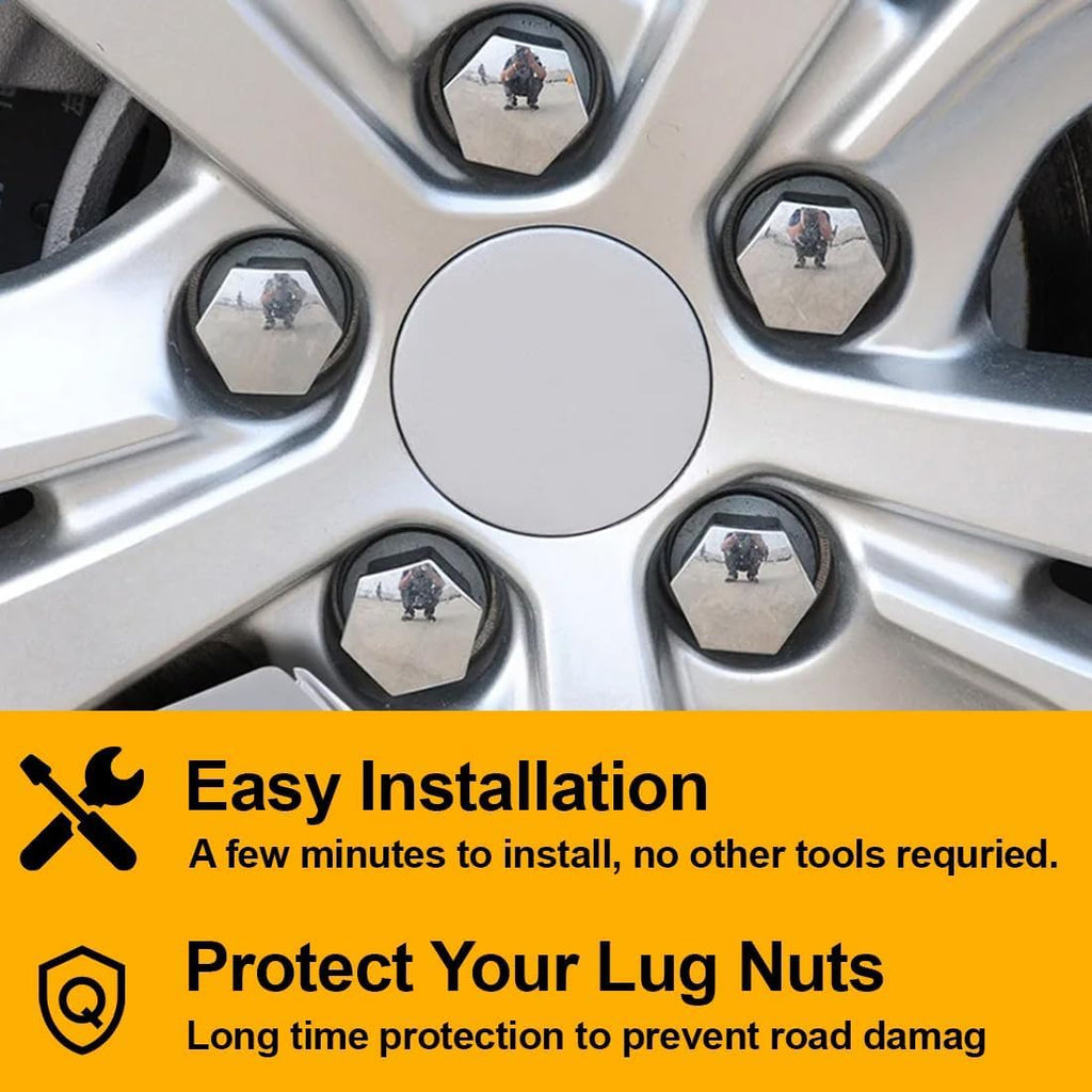 20Pcs Lug Nut Covers for Porsche Boxster 987 2006-2012, Wheel Nut Caps Rustproof Protector Dustproof Exterior Accessories,Silver-19mm