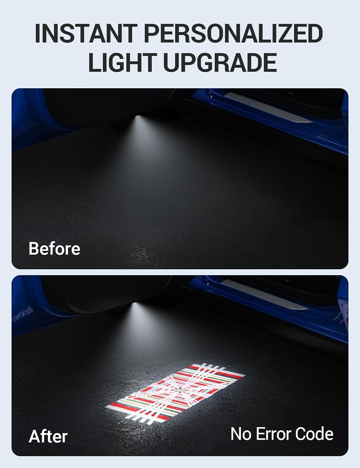 Motrobe 4PCS Puddle Lights for Tesla Model Y Juniper 2025 2026 Model 3 Highland 2024-2026 4K HD Ultra-Bright Cyber-Stripe Projection Door Lights No Error Code Never Fade Tesla Accessories