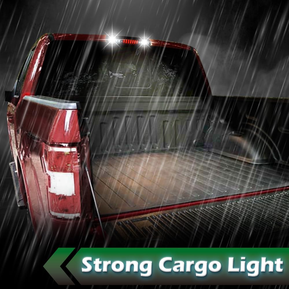 LQI LED 3rd Rear Type I Brake Light Cargo Lamp Compatible with Chevy Silverado/GMC Sierra 1500 2500 3500 & HD 1999-2007, Smoky Lens Black Housing