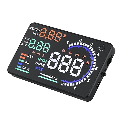 VGEBY 5.5'' OBD II Car HUD Auto Windshied Reflective Screen Speed Display Hud by VGEBY
