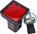 LED Trailer Light,12V Red Super Bright Red Lens Square Tail Light Trailer Hitch Receiver Cover Universal Brake Light Fits 2" Towing Receiver with 4-pin Adapter