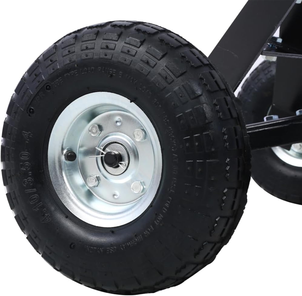 Trailer Dolly with Pneumatic Tires - 600 Lb. Maximum Tongue Weight Capacity, Black Color (Black + Steel)