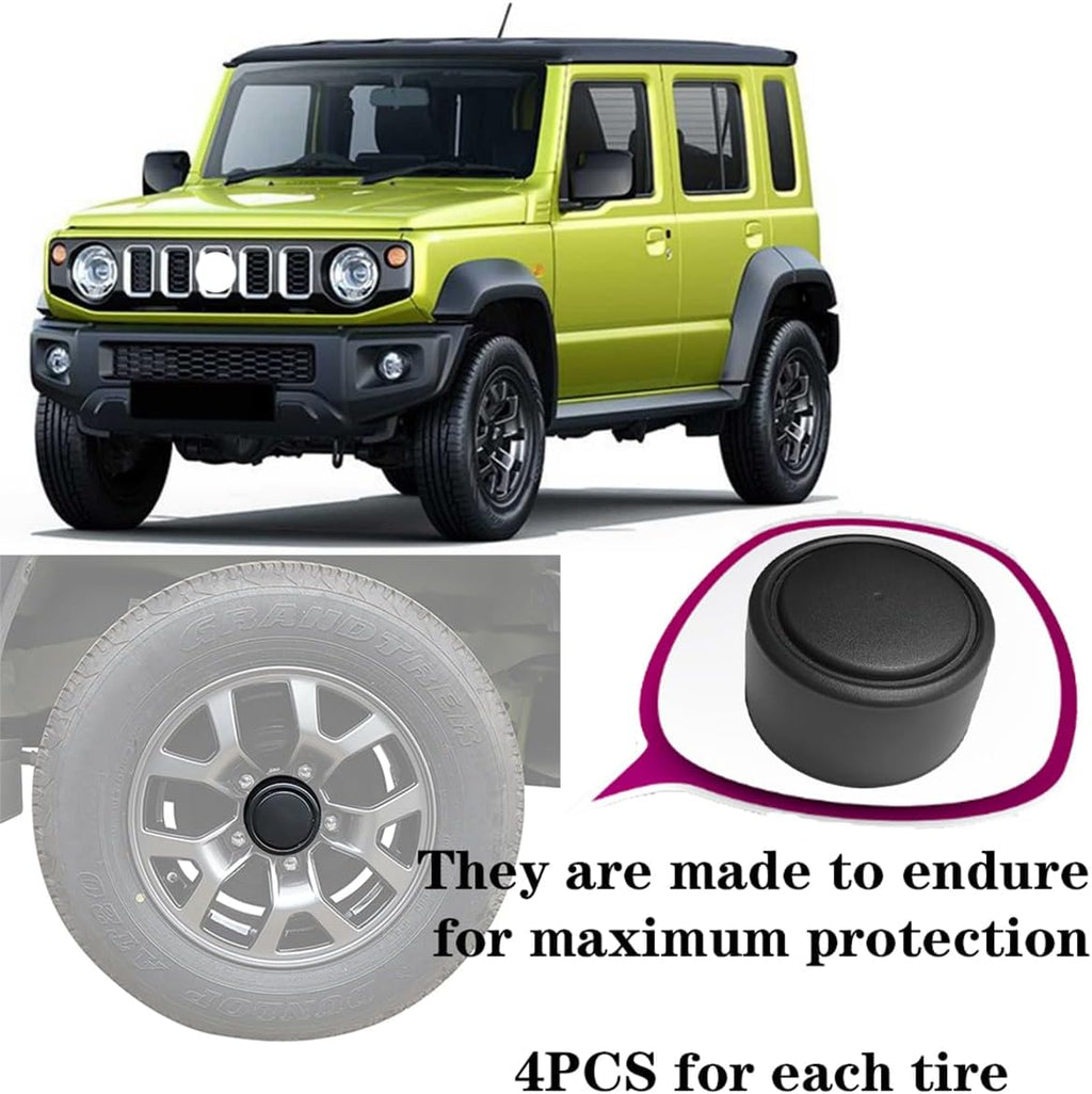 Wheel Center Cap Protector for Suzuki Jimny 2019-2026 JB64 JB74 3-Door 5-Door Wheel Hub Center Cover Caps Exterior Accessories, Black 4Pcs