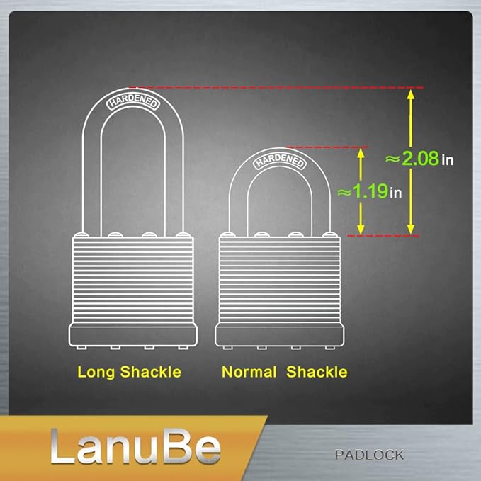 LanuBe Laminated Padlock 1-9/16inch Long Shackle 48 Pack Keyed Alike, Bulk Locks - Image 6