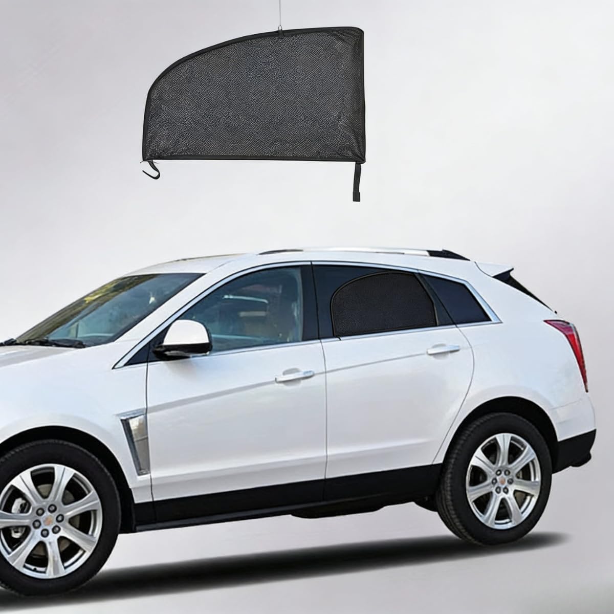 4 Pcs Universal Car Window Screens, SUV Front & Rear Window Mesh Covers, Privacy Sunshades Anti-Mosquito Net for Camping, Breathable Mesh Sun Shades Protect from UV & Insects, Fit Most SUV Vehicles