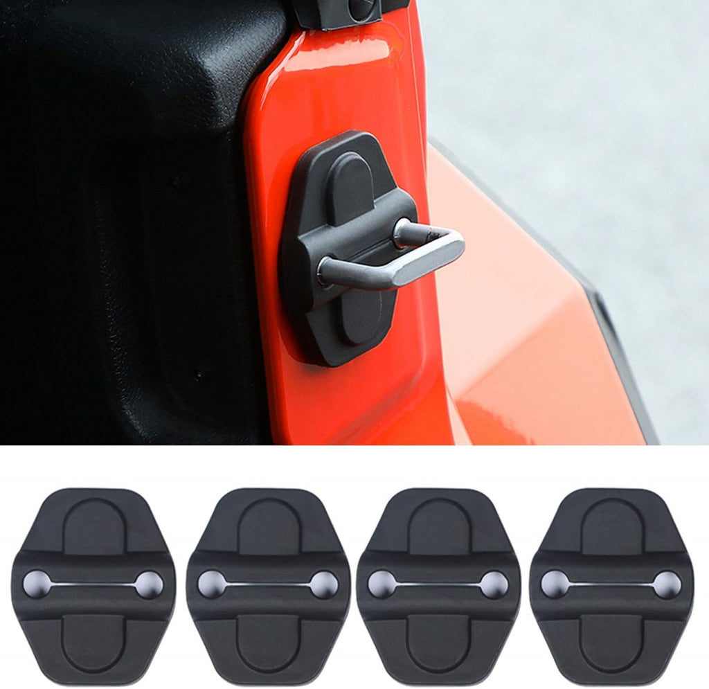 YOCTM Door Lock Decoration Cover for 2018-2026 Jeep Wrangler JL JLU 4XE Unlimited Sahara Sports Rubicon Gladiator JT Door Lock Cover Parts Accessories Black (2Door) (Pack of 4)