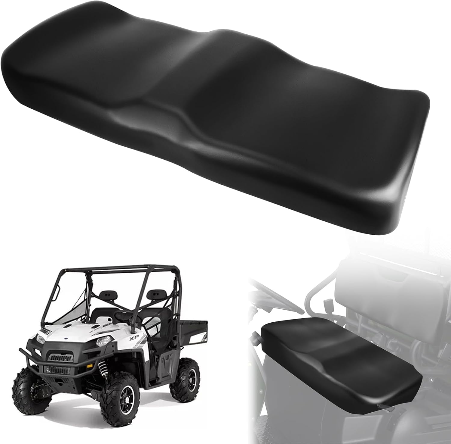 UTV Seat Cover Replacement for 2010-2014 Polaris Ranger 400 EV 500 570 800 Midsize Crew 45”x16.5” Thickness Waterproof PU Leather Black