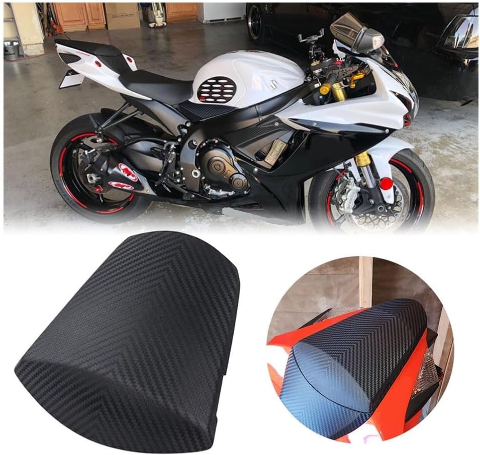 AISKA ABS Plastic Rear Seat Cowl for Suzuki GSXR600 GSXR750 2011-2024 | Matte Black Carbon Fiber Look, Non-Carbon ABS Construction, Solo Tail Fairing Cowling, Direct Bolt-On, Scratch Resistant
