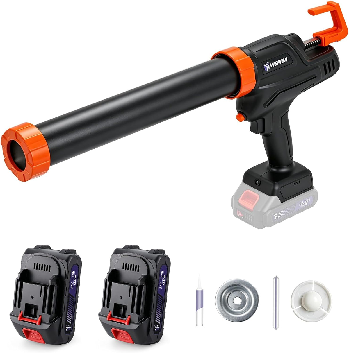 vishigh cordless caulking gun, 21v electric caulk and, main product view