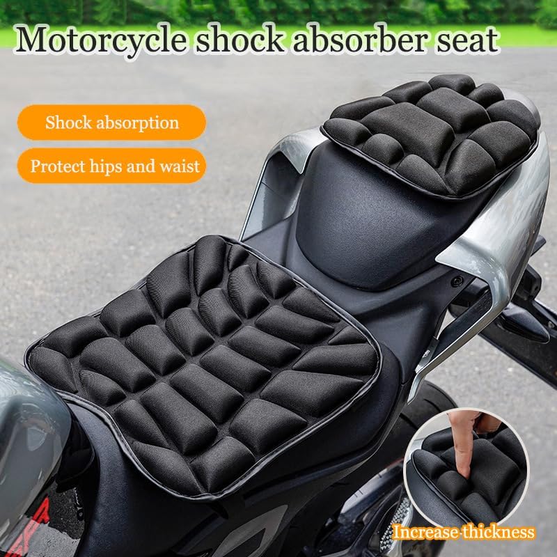Motorcycle Seat Cushion for Honda VTX 1300 R/S/VTX 1800 C/F/N/R/T/VTX 1800 Classic Style, Gel Comfort Seat Cover with Breathable Pressure Relief Anti-Slip Shock Absorption Saddle Pads