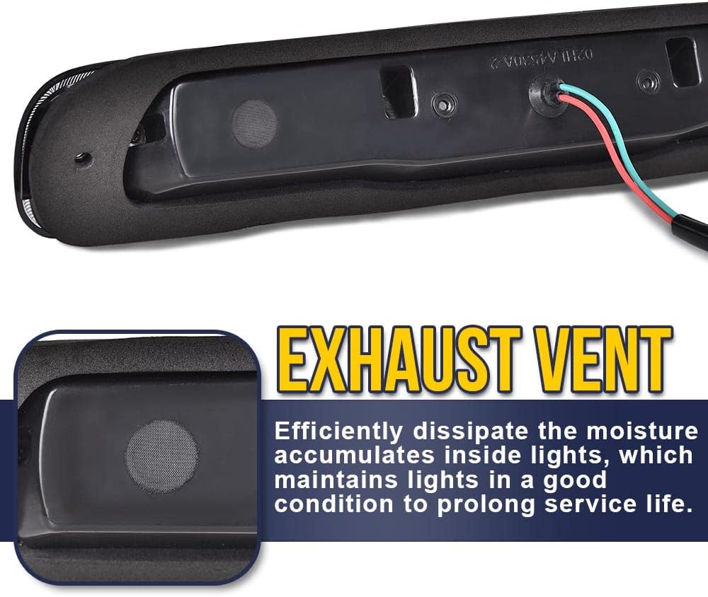 PIT66 LED 3rd Third Brake Light Compatible with Chevy Silverado 1500 2500 3500 & HD Models 1999-2006 Fit GMC Sierra 1500 2500 3500 & HD Models 1999-2006 Clear & Red Lens Third Cargo Lamp