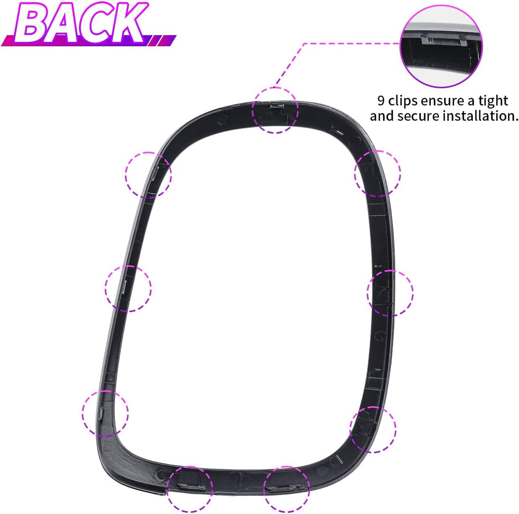 Archaic Rear Tail Light Cover Bezel Surround Trim Compatible with Mini Cooper F55 F56 F57 Hatchback/Convertible 2014-2024, ABS Taillight Ring,Glossy Black,Pair
