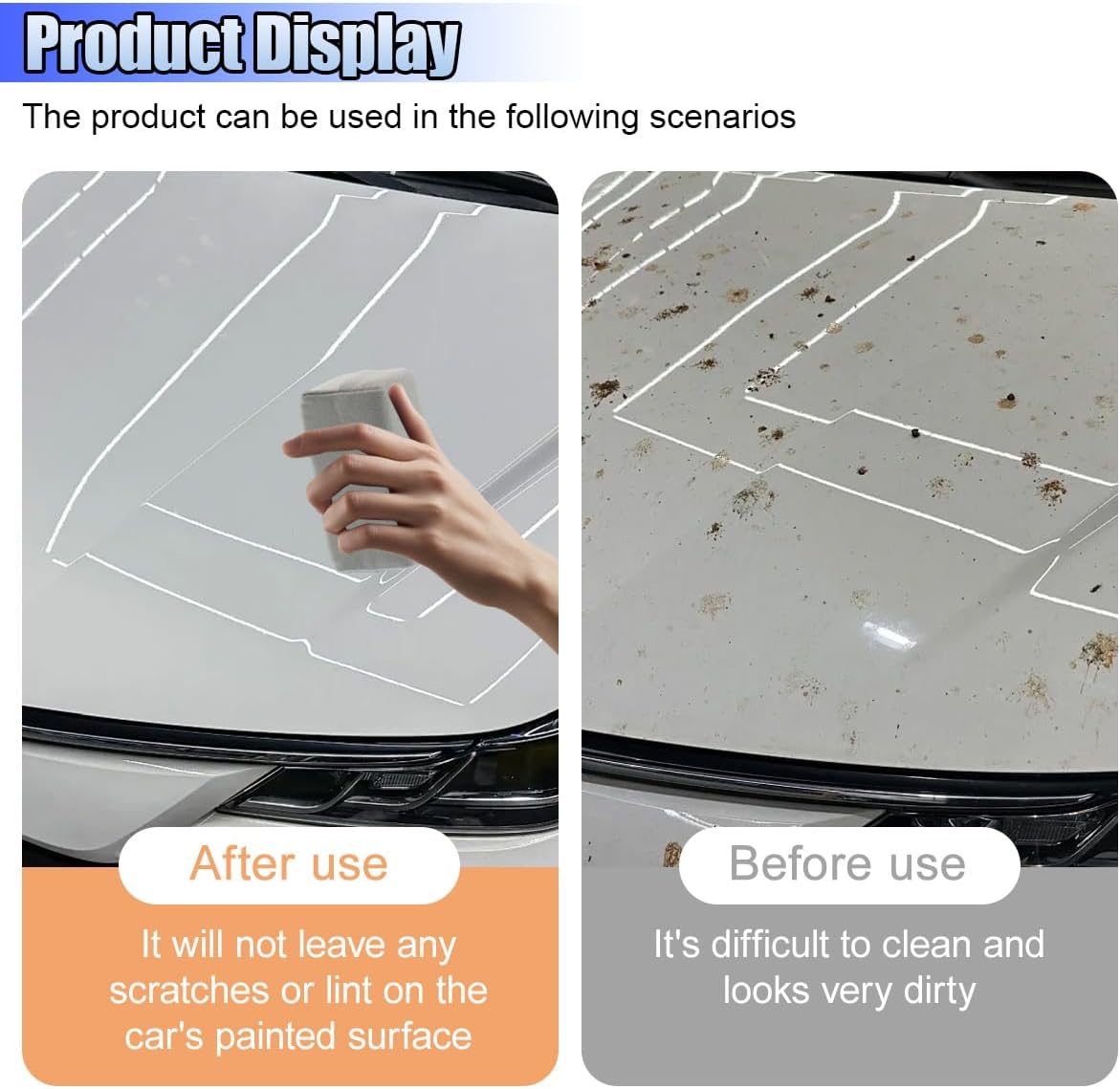 Suede Microfiber Applicator Pad, Multi-Purpose Ceramic Spray Coating Sponge Pads, Car Detailing Sponge for Car Paint, Metal, Plastic Trim, Applying Wax, Sealants, Other Conditioners (4PCS)
