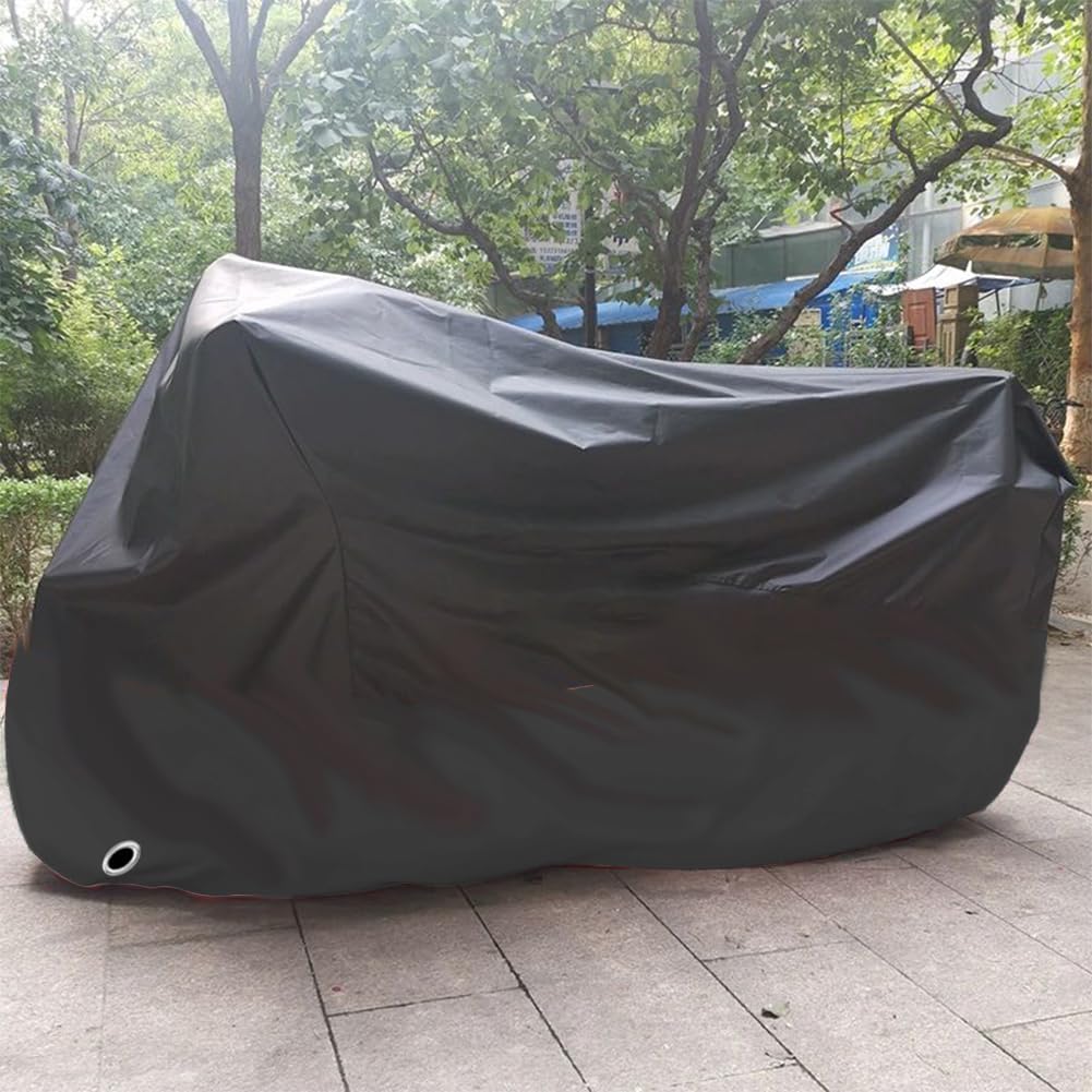Motorcycle Cover Waterproof, Outdoor Motorbike Cover with Lock-Holes, All Season Protection Motorbike Vehicle Covers Fits up to 97" Motorcycles, Size 2XL - Black