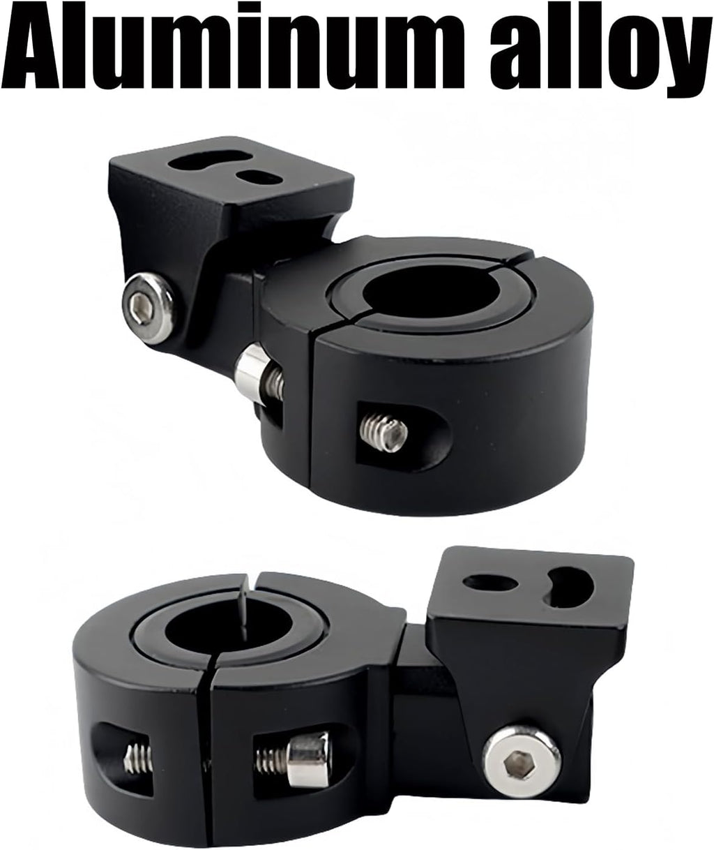 Motorcycle Spotlight Bracket, Light Bar Mounts for Driving Fog Lights, 360 Degree Adjustment Tube Clamp Mounting Bracket Fit 0.7"-1.25" ATV UTV Roll Bar (2 Pcs)