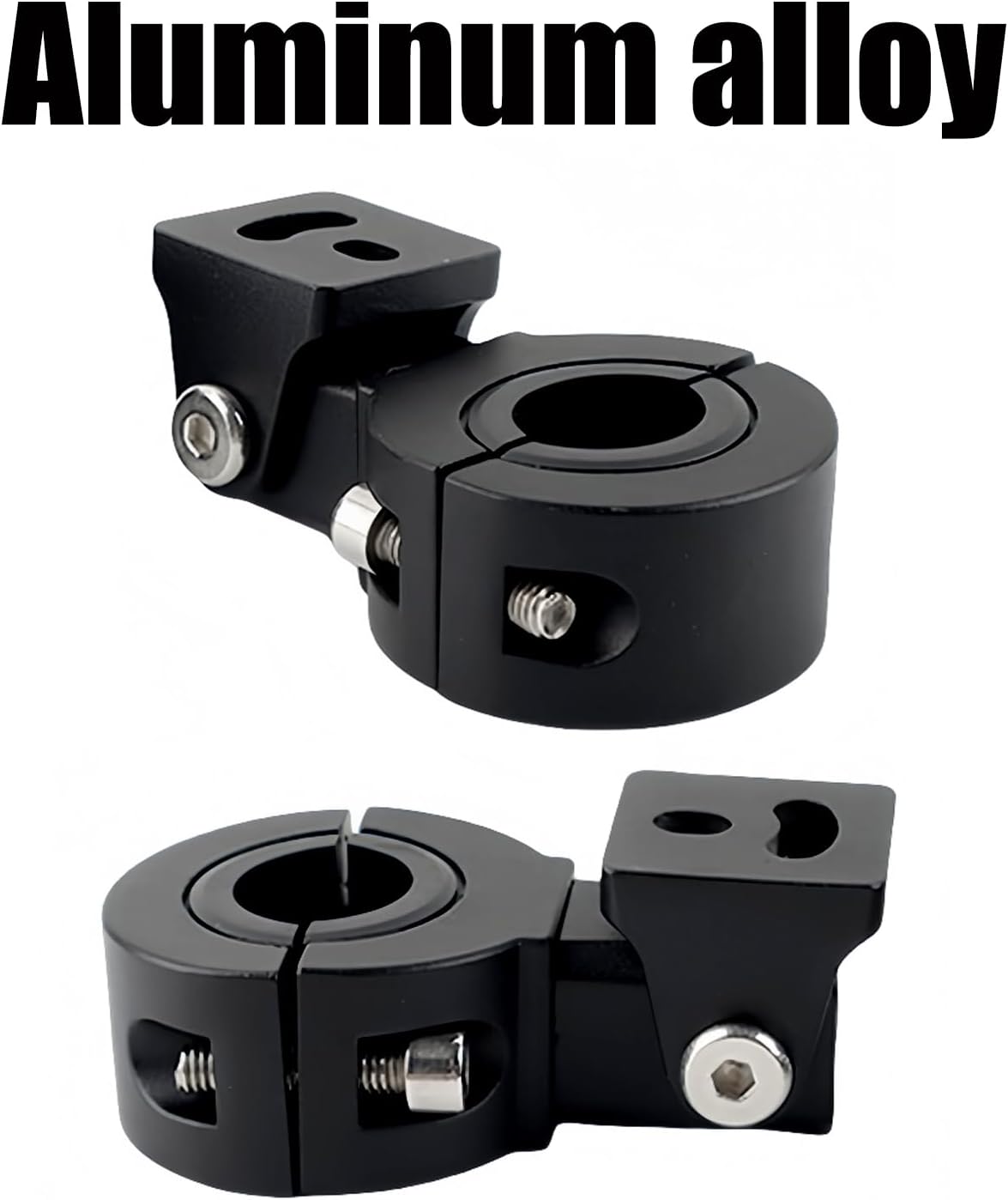 Motorcycle Spotlight Bracket, Light Bar Mounts for Driving Fog Lights, 360 Degree Adjustment Tube Clamp Mounting Bracket Fit 0.7"-1.25" ATV UTV Roll Bar (2 Pcs)