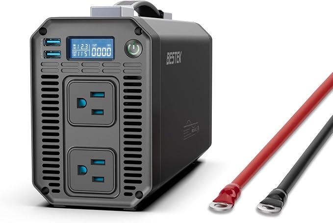 BESTEK Pure Sine Wave Power Inverter - 1000W Car Inverter DC 12V to 110V AC - by BESTEK